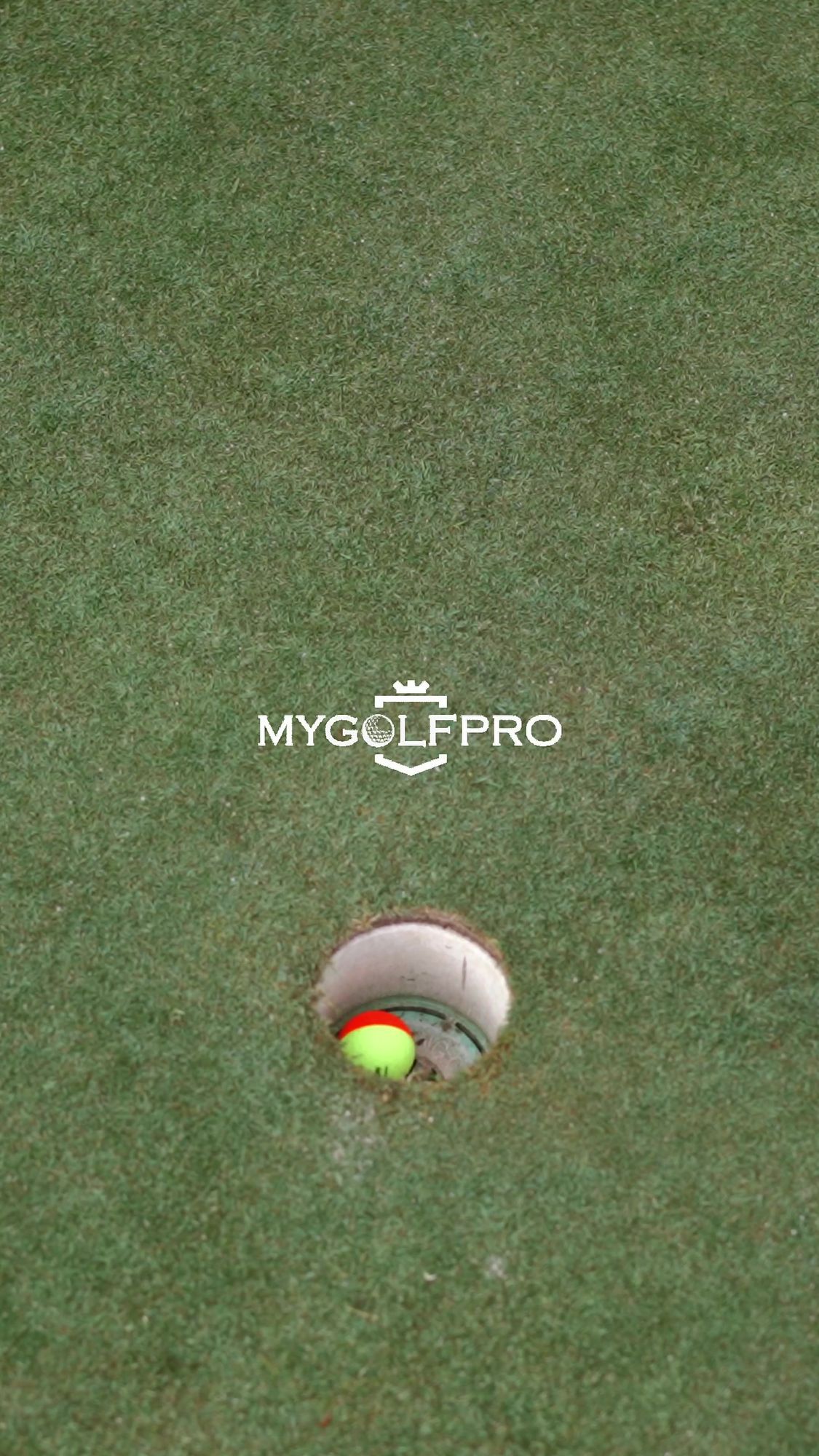 My Golf Pro: Ball dropping into the hole beside the My Golf Pro logo